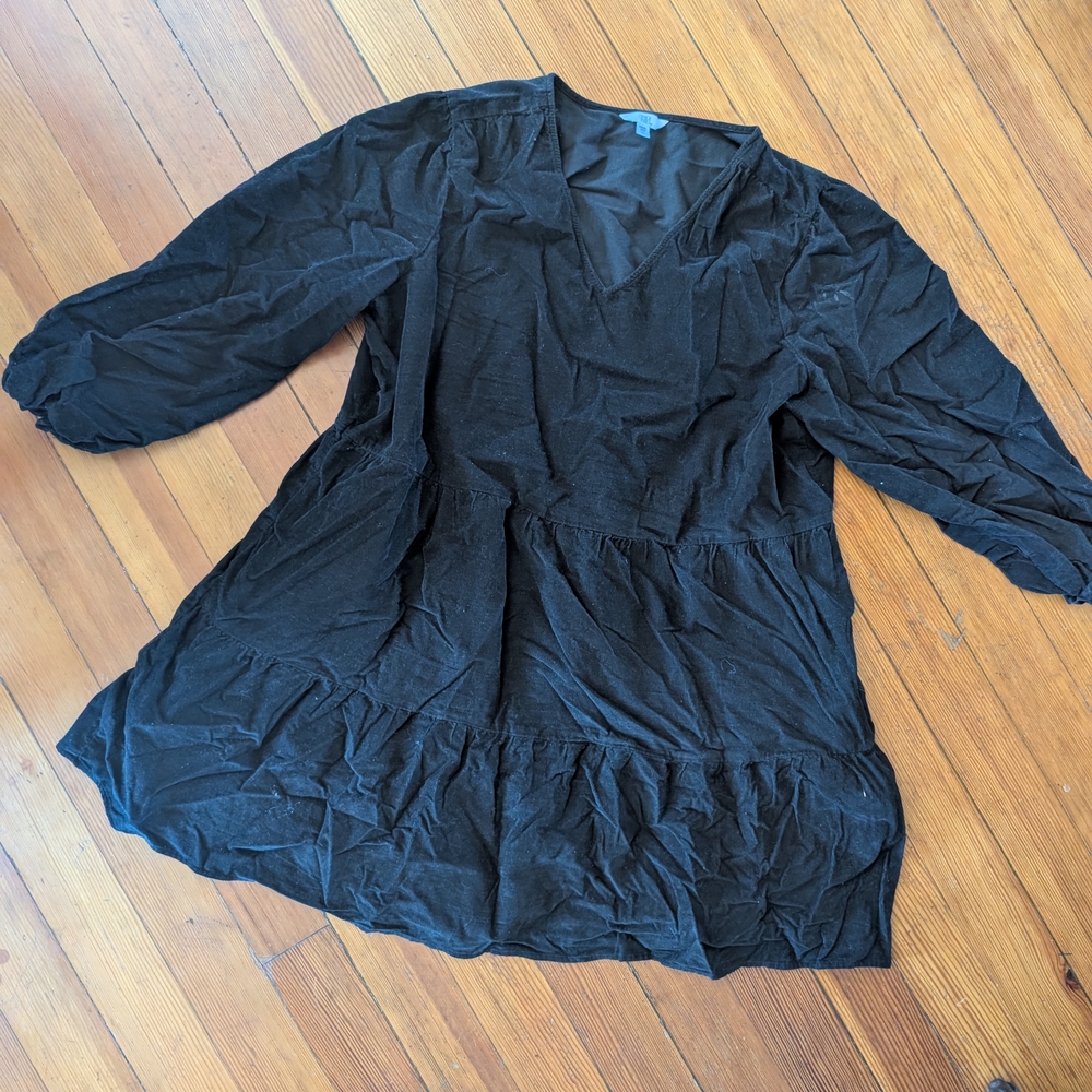 Time and Tru Elegant Black Long Sleeve Dress